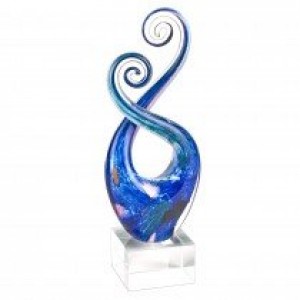 Badash Crystal Monet Murano Glass Swirl Centerpiece Sculpture BADA1648